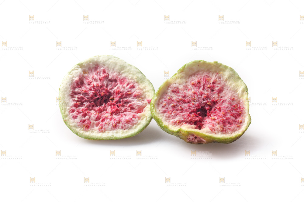 白底上的无花果冻干