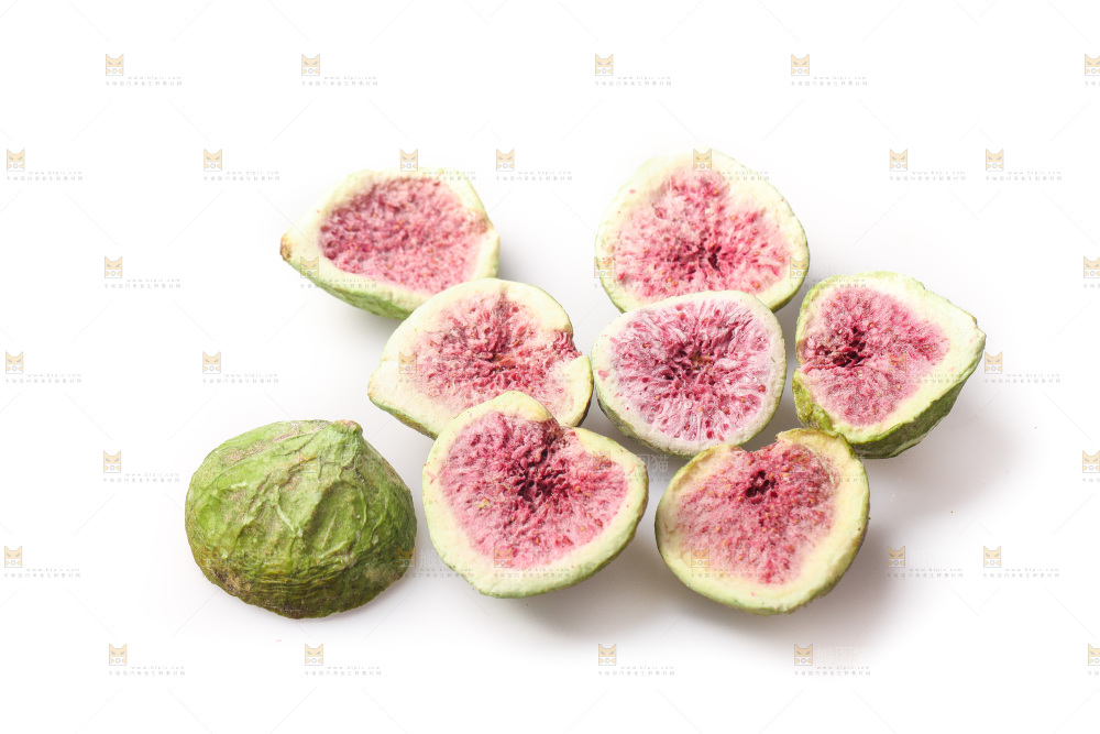 白底上的无花果冻干