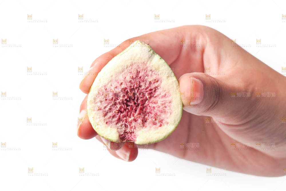 白底上的无花果冻干