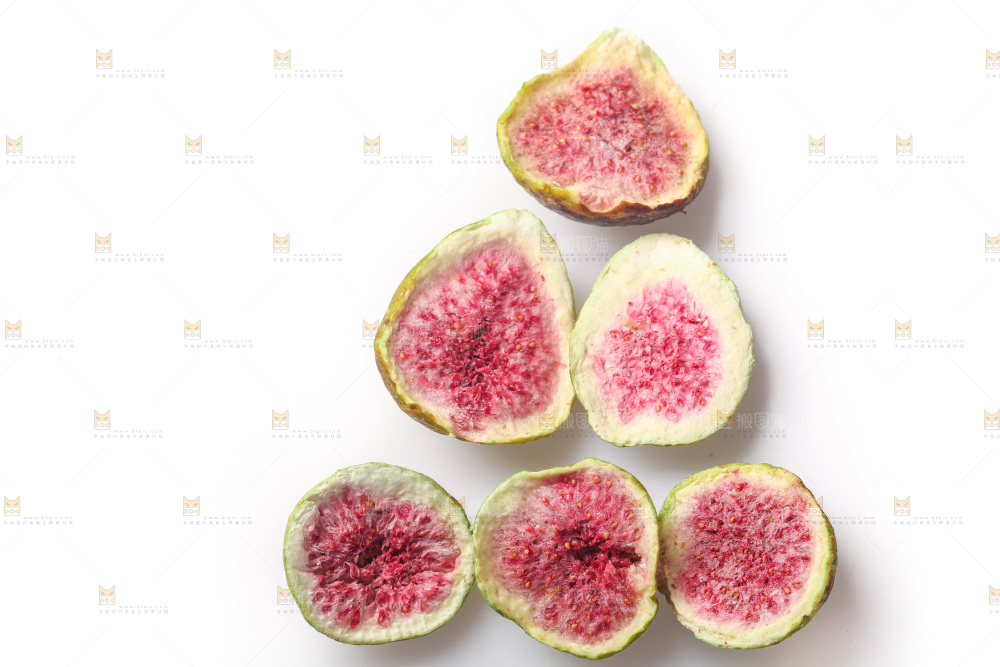 白底上的无花果冻干