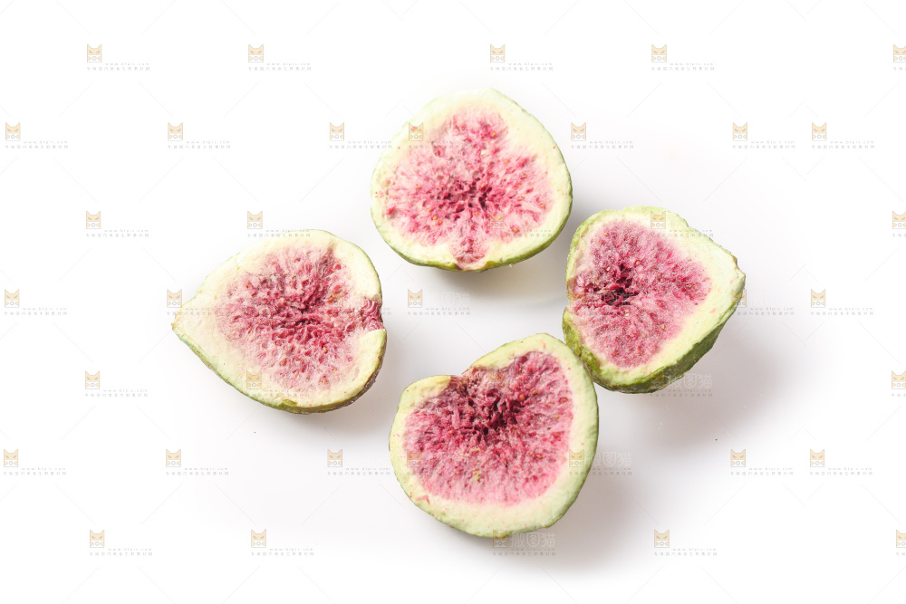 白底上的无花果冻干