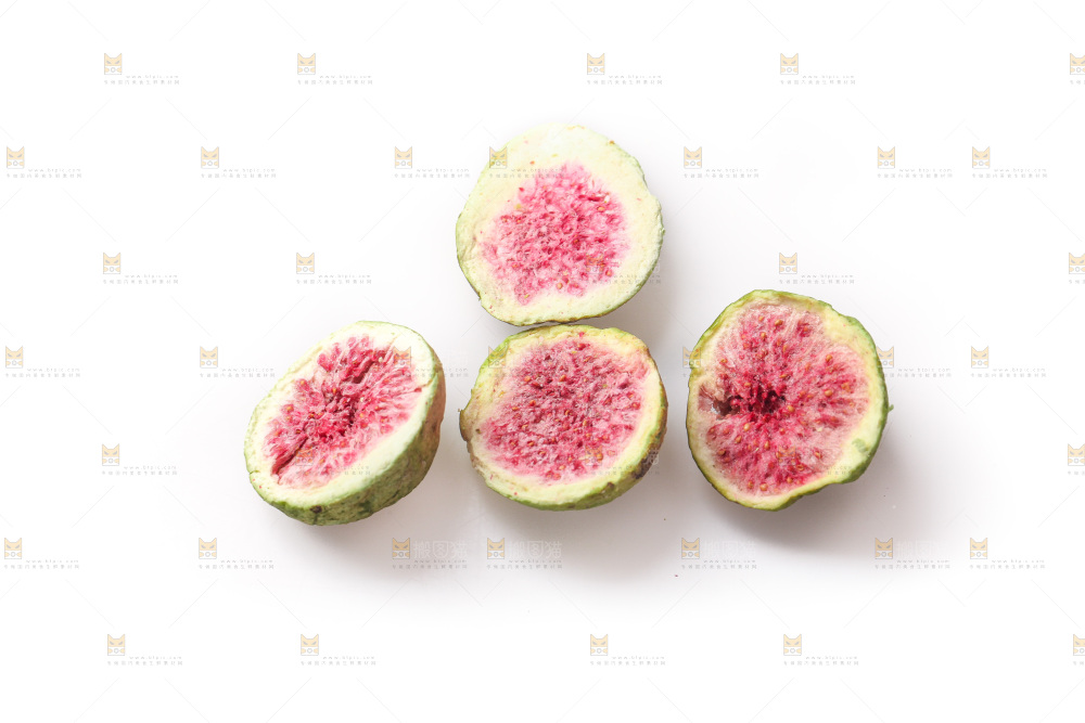 白底上的无花果冻干