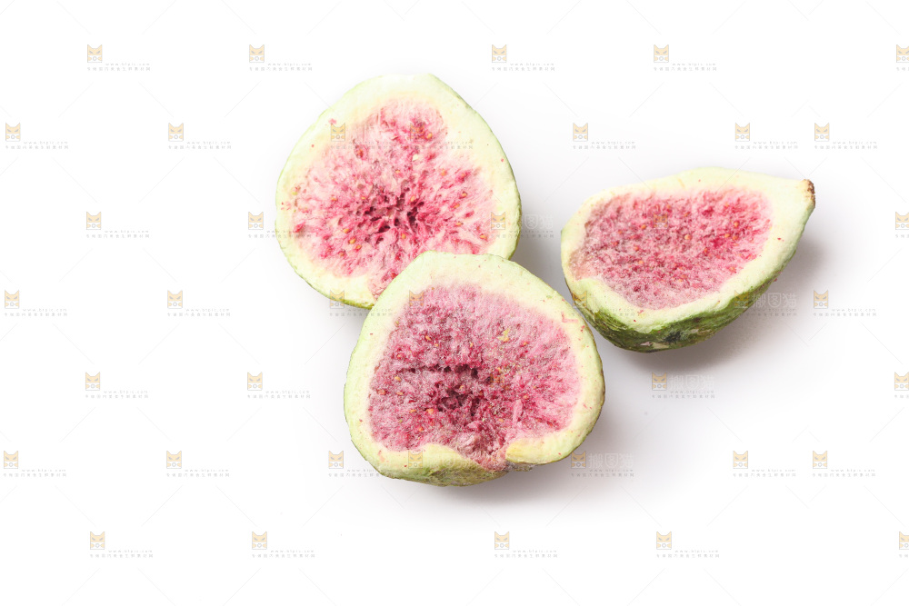 白底上的无花果冻干
