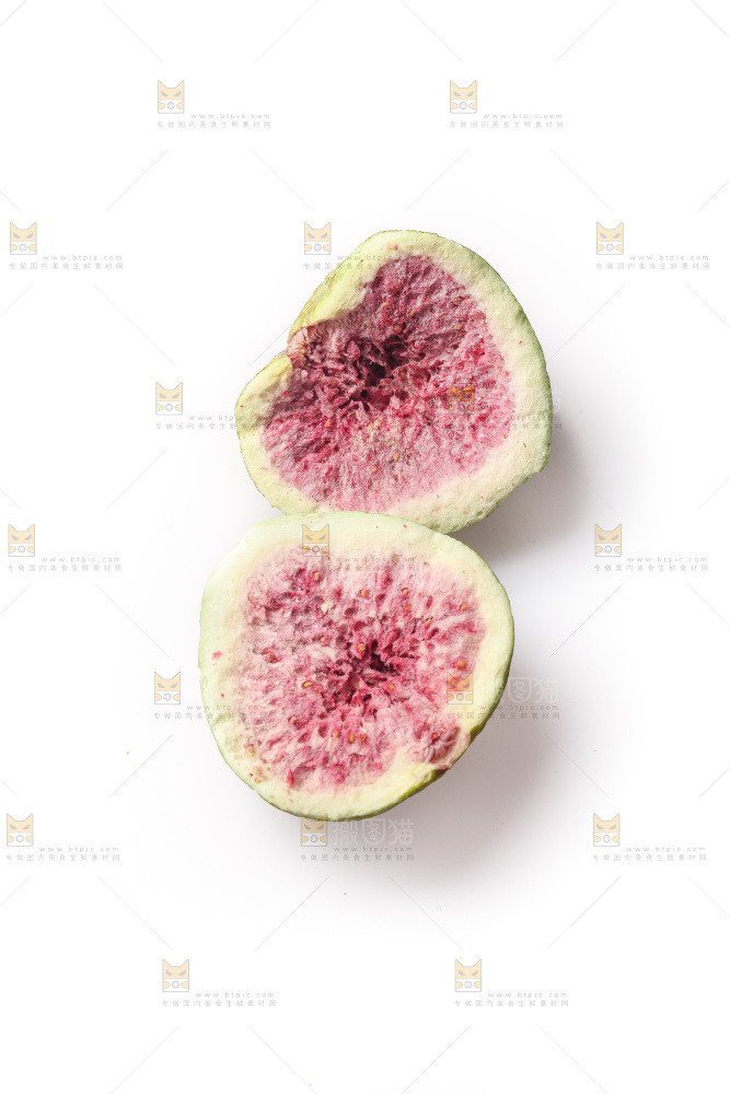 白底上的无花果冻干