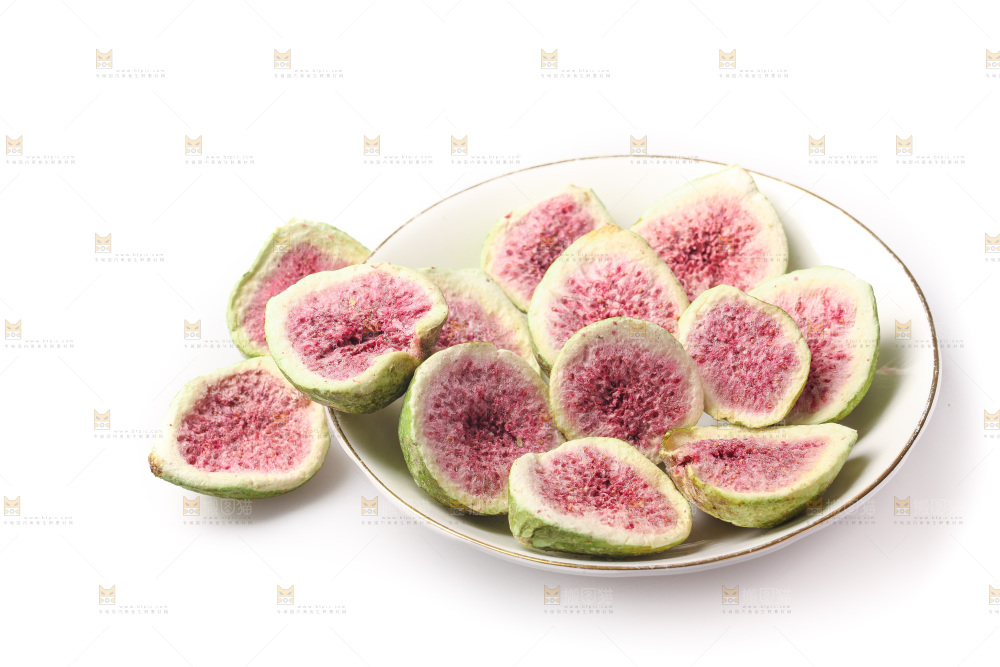 白底上的无花果冻干