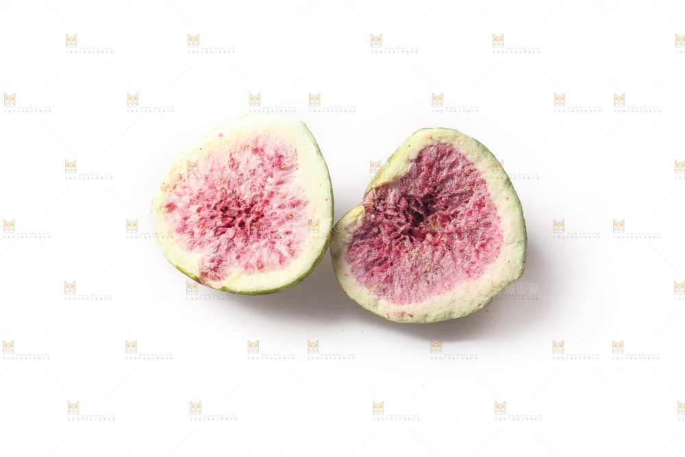 白底上的无花果冻干