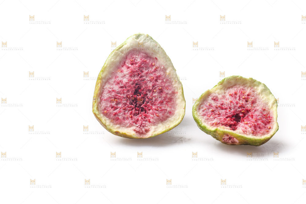 白底上的无花果冻干