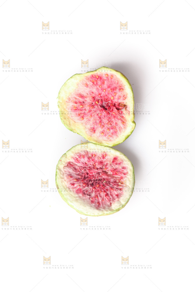 白底上的无花果冻干