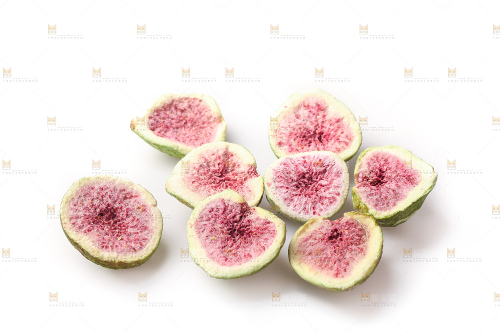 白底上的无花果冻干