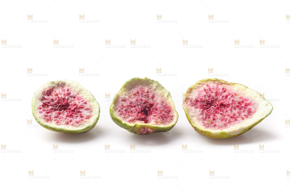 白底上的无花果冻干