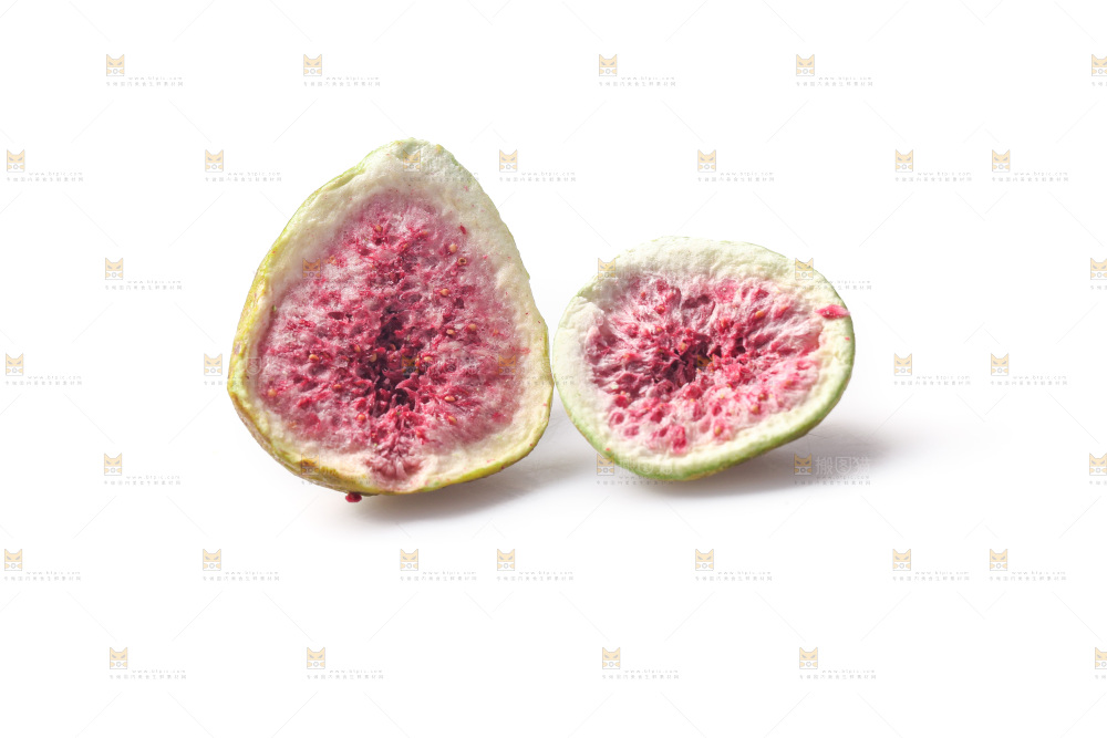 白底上的无花果冻干