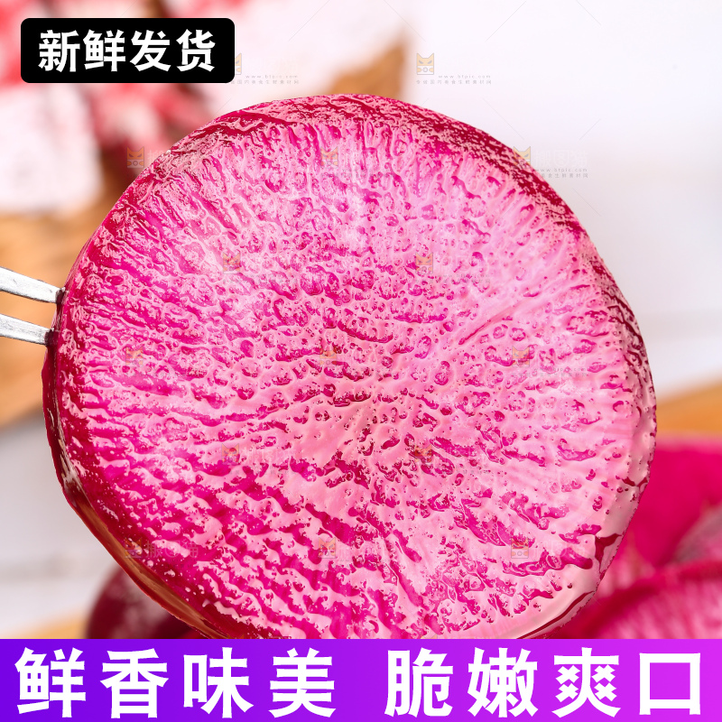 浅底上的紫美人萝卜