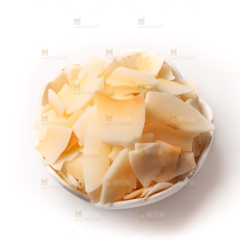 白底上的椰子片