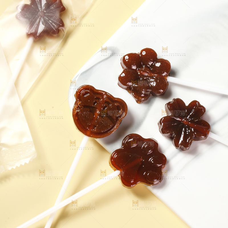 浅底上的秋梨膏棒棒糖