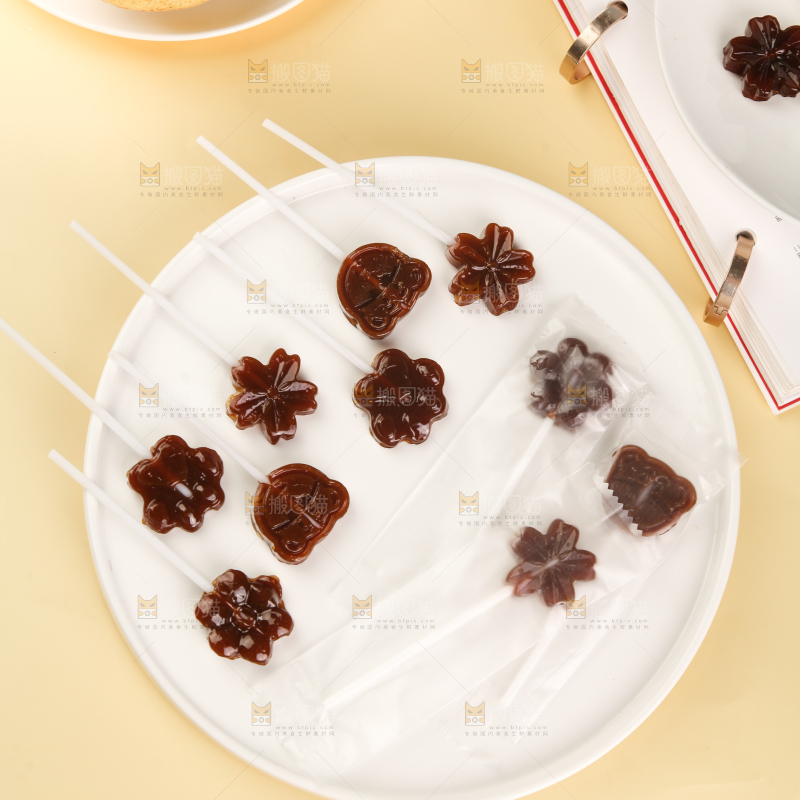 浅底上的秋梨膏棒棒糖