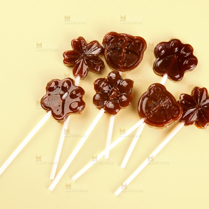 浅底上的秋梨膏棒棒糖