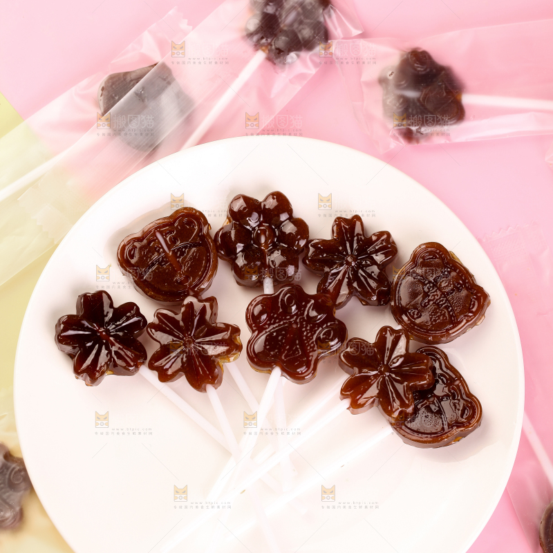 浅底上的秋梨膏棒棒糖