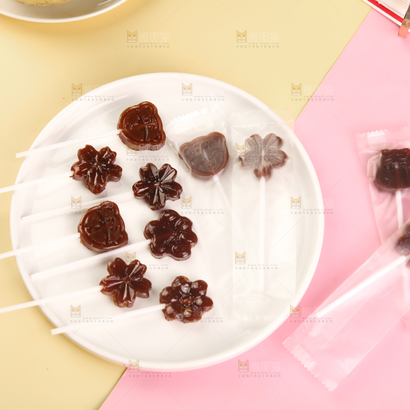 浅底上的秋梨膏棒棒糖