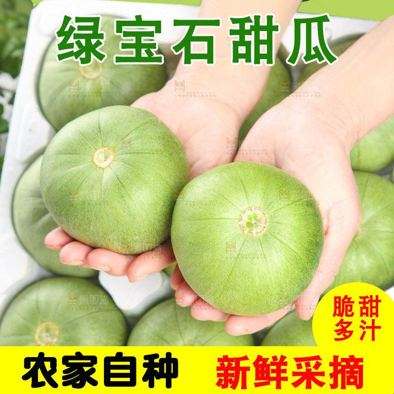 浅底上的绿宝甜瓜