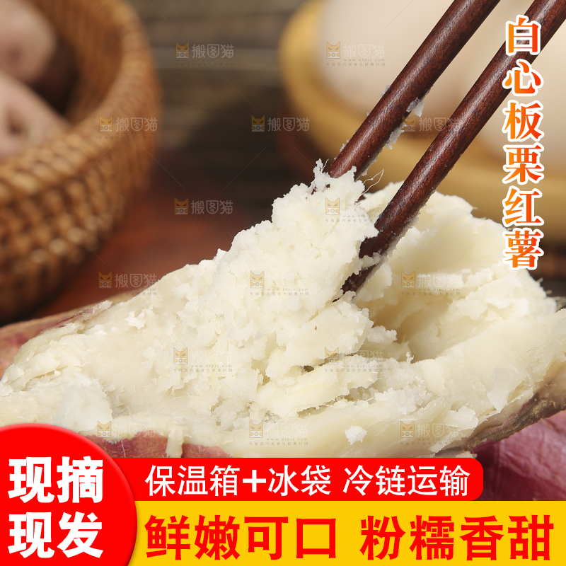木底上的白心板栗薯