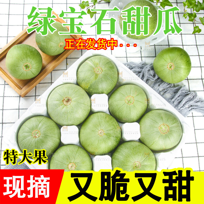 浅底上的绿宝甜瓜