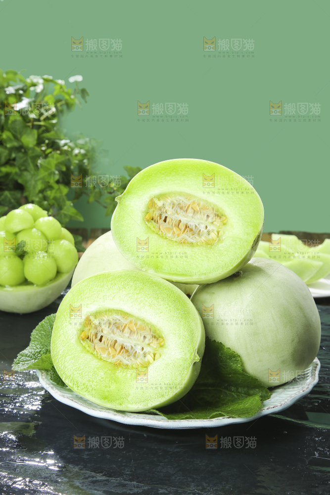 深底上的玉菇甜瓜