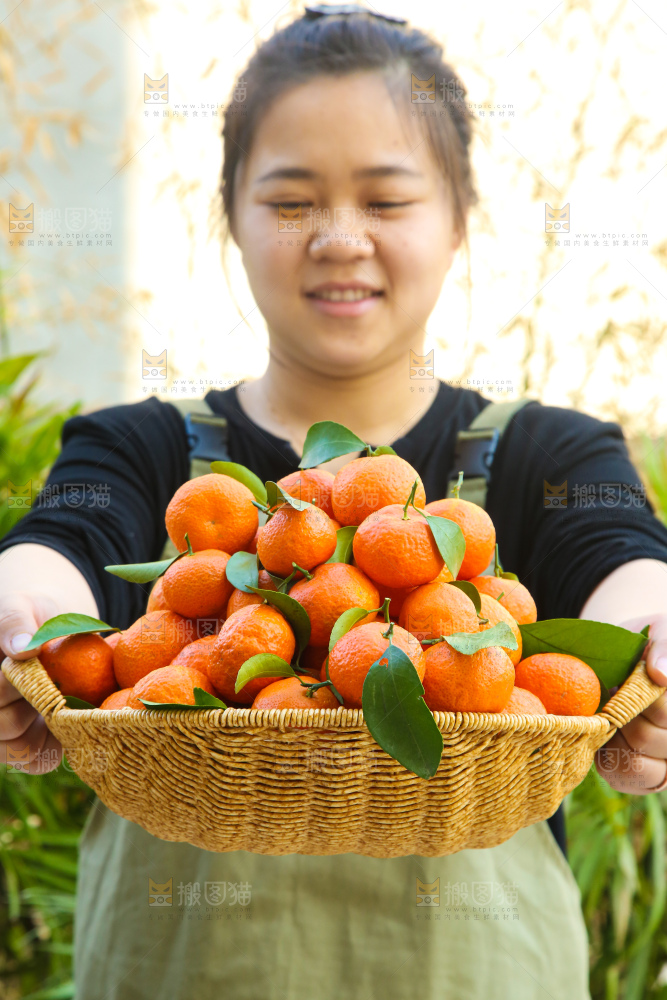 手里拿着沙糖橘