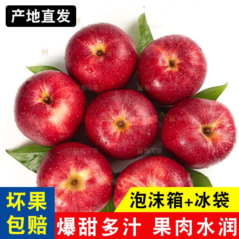 白底上的秦冠苹果
