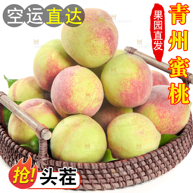 白底上的青州蜜桃