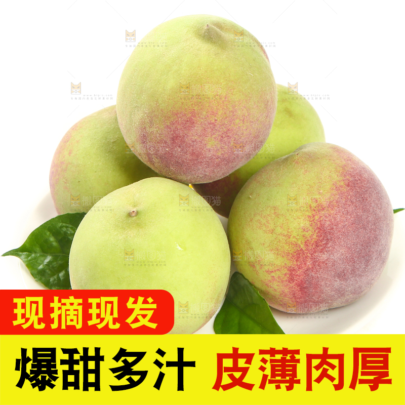 白底上的青州蜜桃