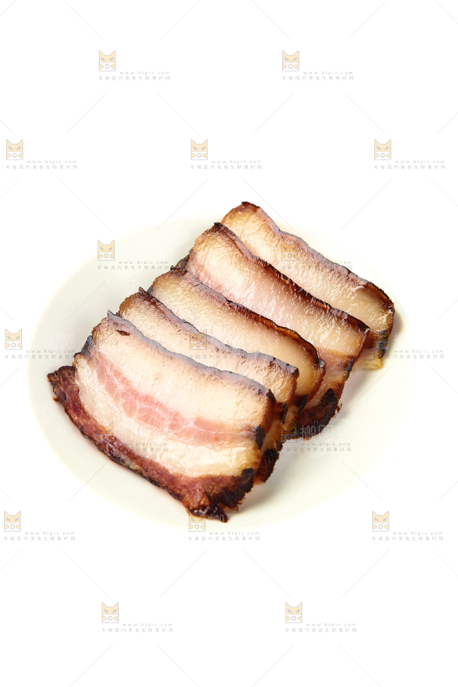 白底上的腊肉