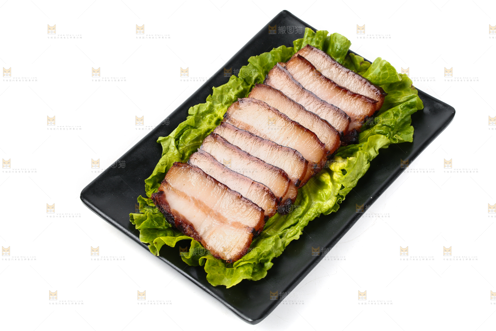 白底上的腊肉