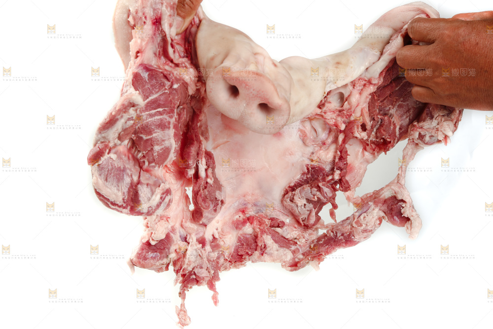 白底上的猪头肉