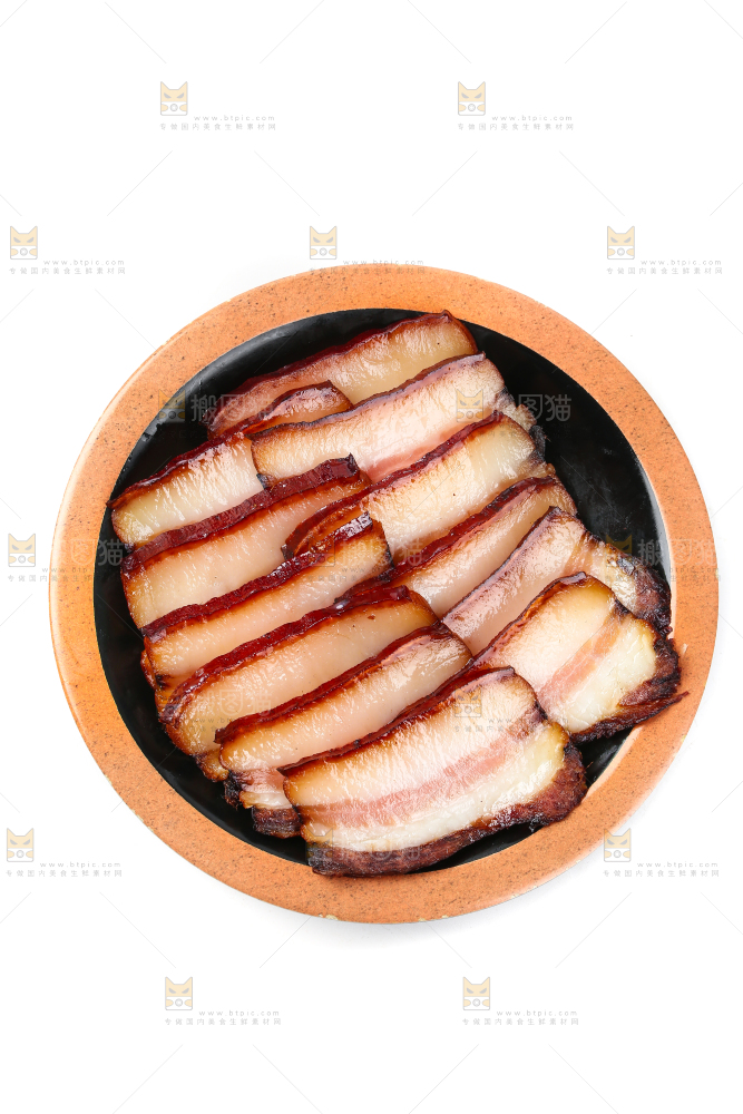 白底上的腊肉