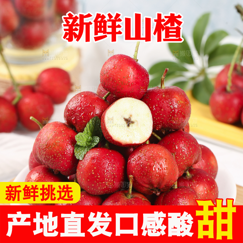 浅底上的新鲜山楂