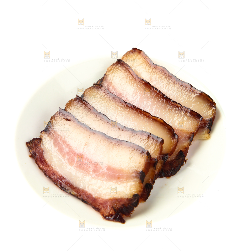 白底上的腊肉