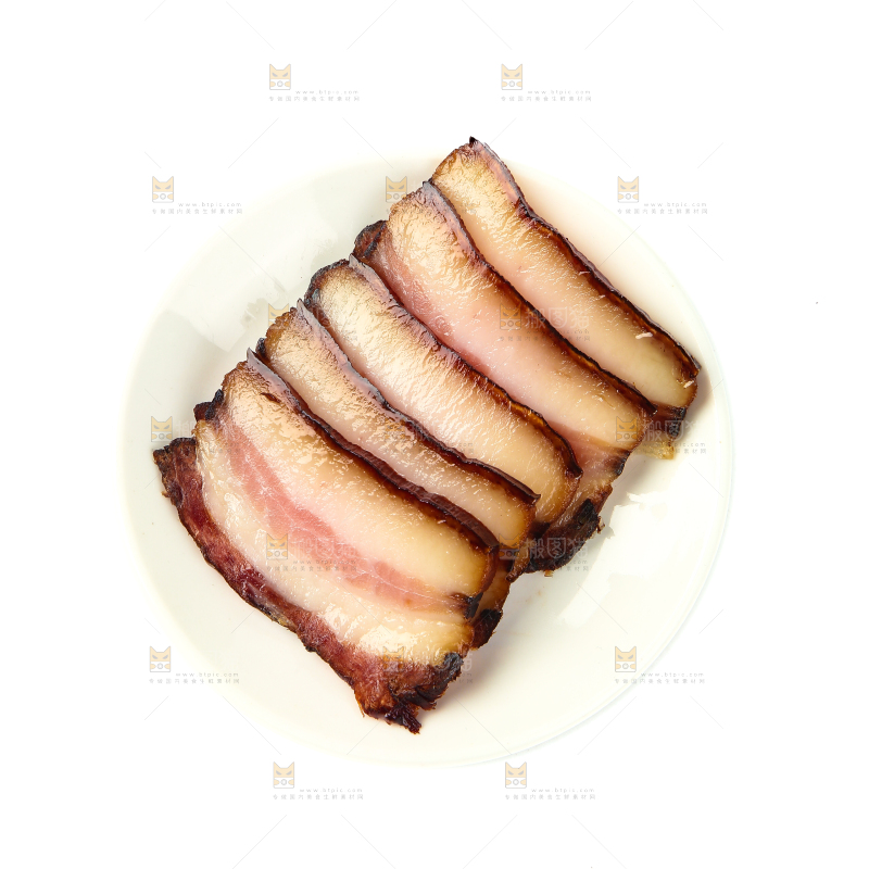 白底上的腊肉