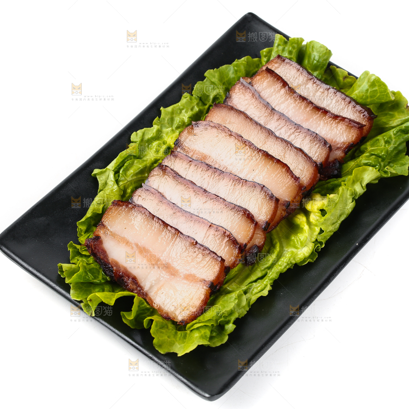 白底上的腊肉