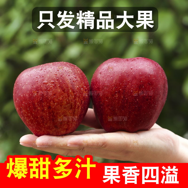 手里拿着花牛苹果