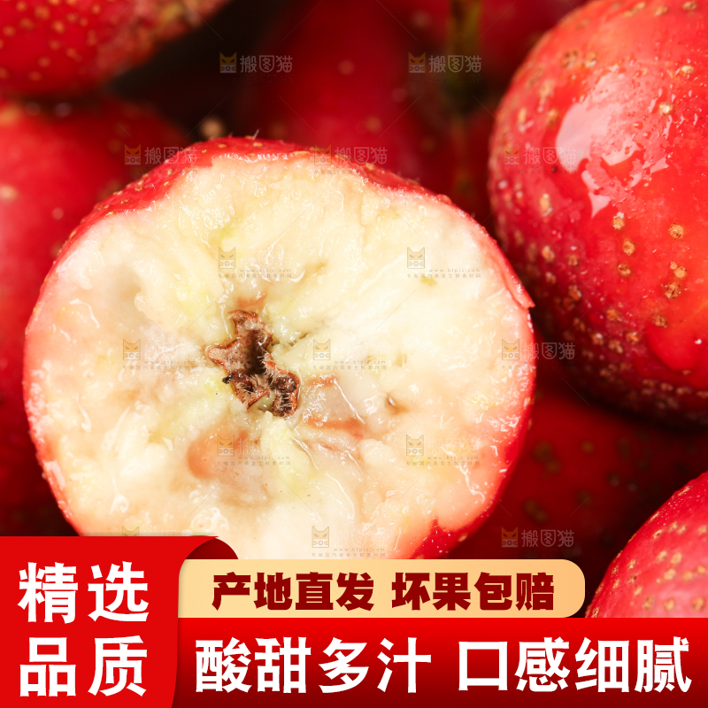 浅底上的新鲜山楂