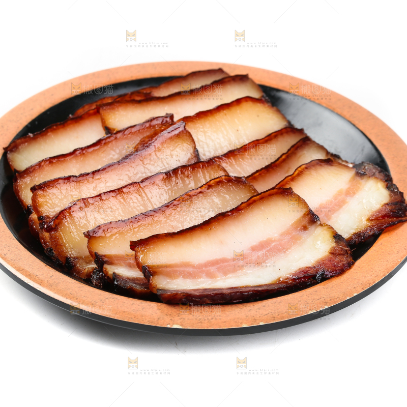 白底上的腊肉