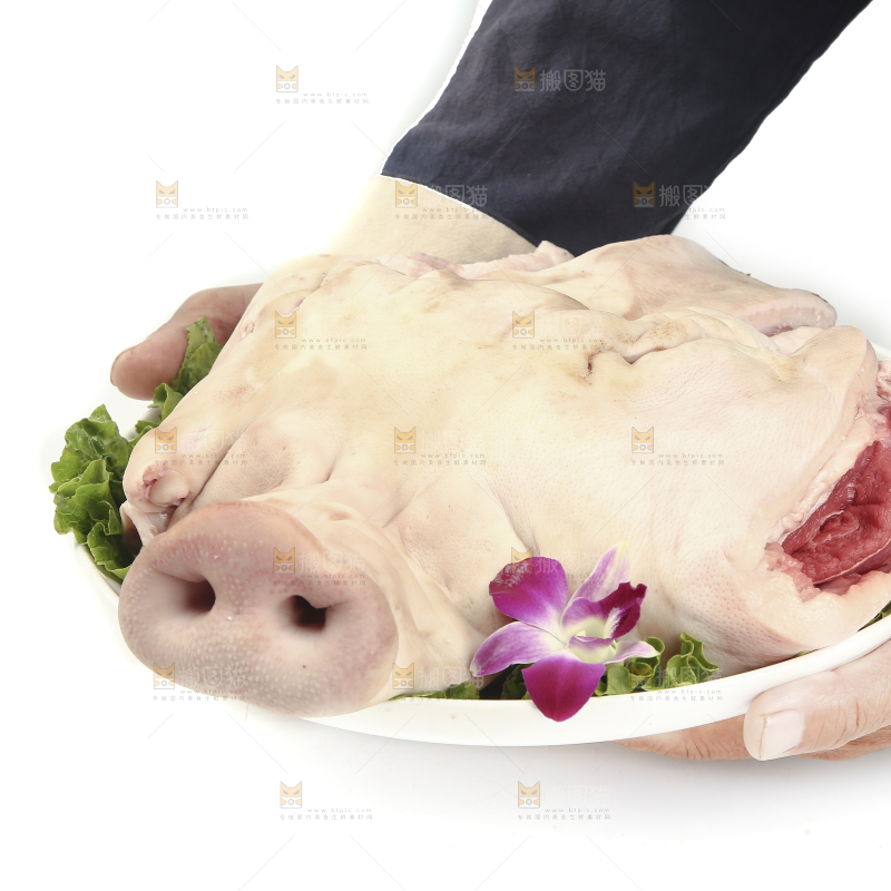 白底上的猪头肉