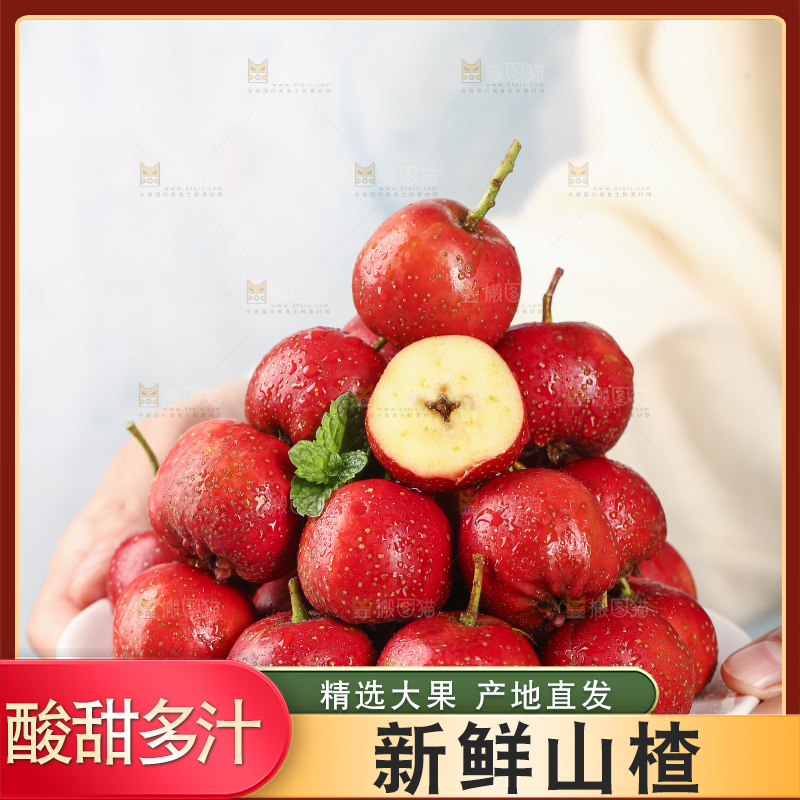 浅底上的新鲜山楂