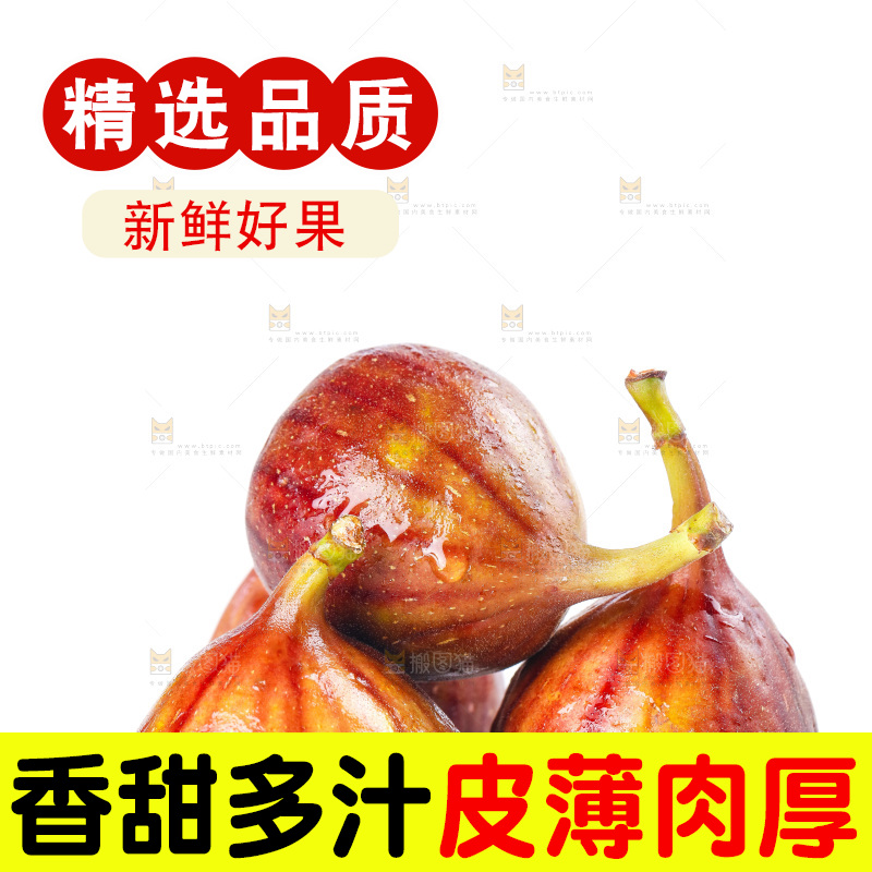 白底上的新鲜无花果