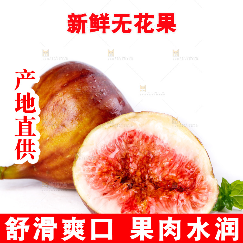 白底上的新鲜无花果
