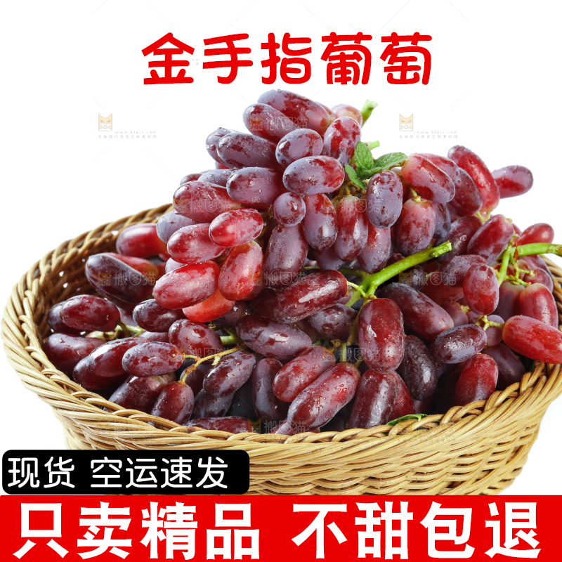 白底上的金手指葡萄