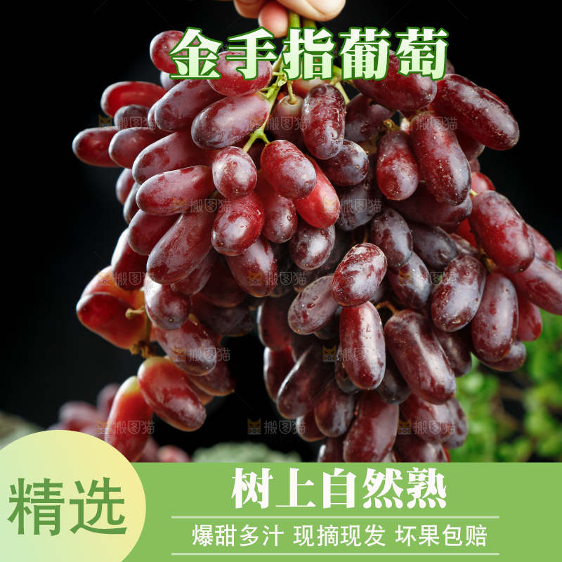 深底上的金手指葡萄