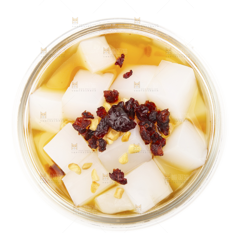 碗里的红糖凉粉