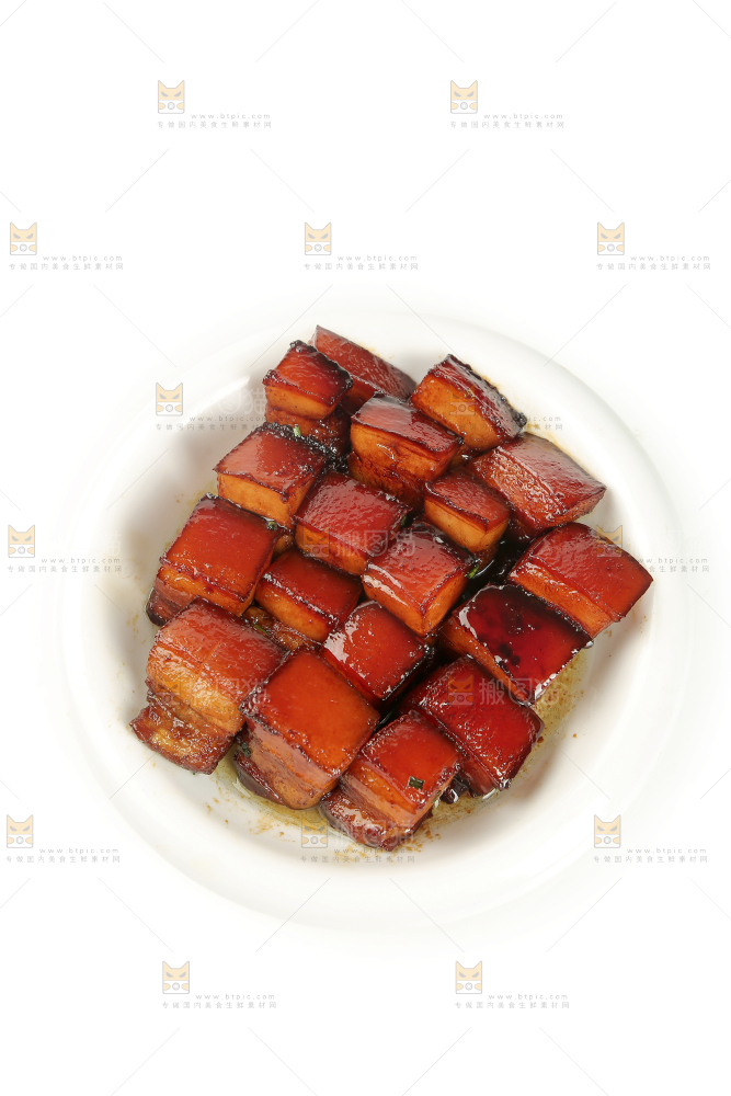 白底上的红烧肉