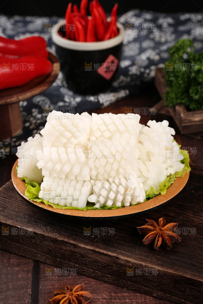 深底上的鱿鱼花